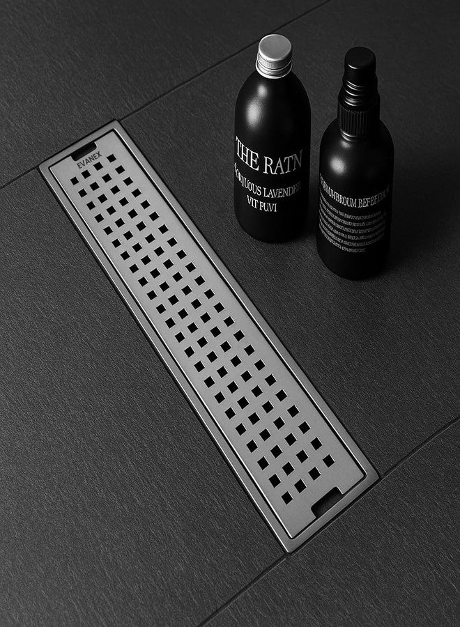 EVANEX EVANEX Floor Drainer for Bathroom | 18x4 Inch 304 Grade Stainless Steel Bathroom Floor Drain | Shower Water Drain Channel with Cockroach Trap | Water Shower Drain Channel Jali - Image 1